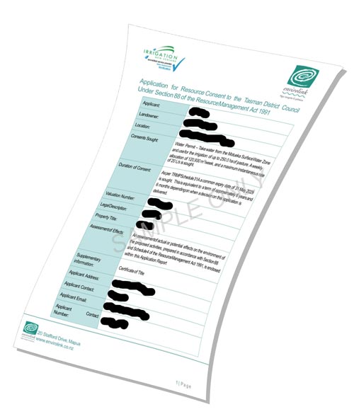 Resource consent document